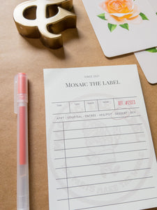 Order Ticket Notepad | Mosaic The Label