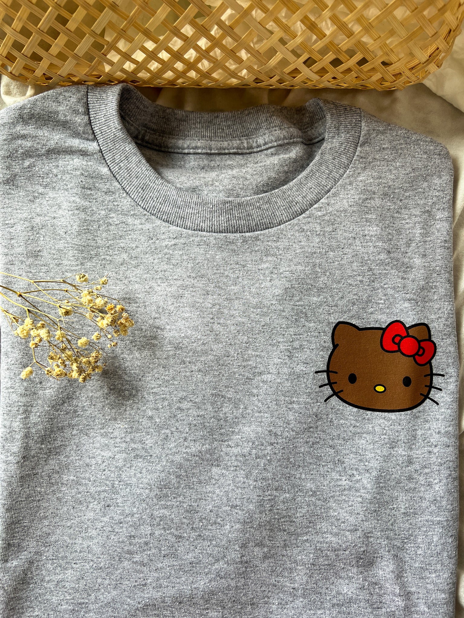 Brown He!!o Kitty T-Shirt (Grey)