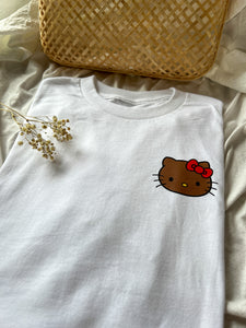 Brown He!!o Kitty T-Shirt (white)