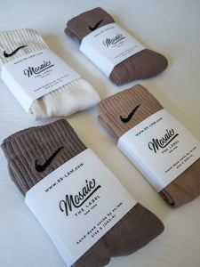 Hand-Dyed Neutral Nike Socks: Chestnut (Exclusive Colorway) - Mosaic the Label