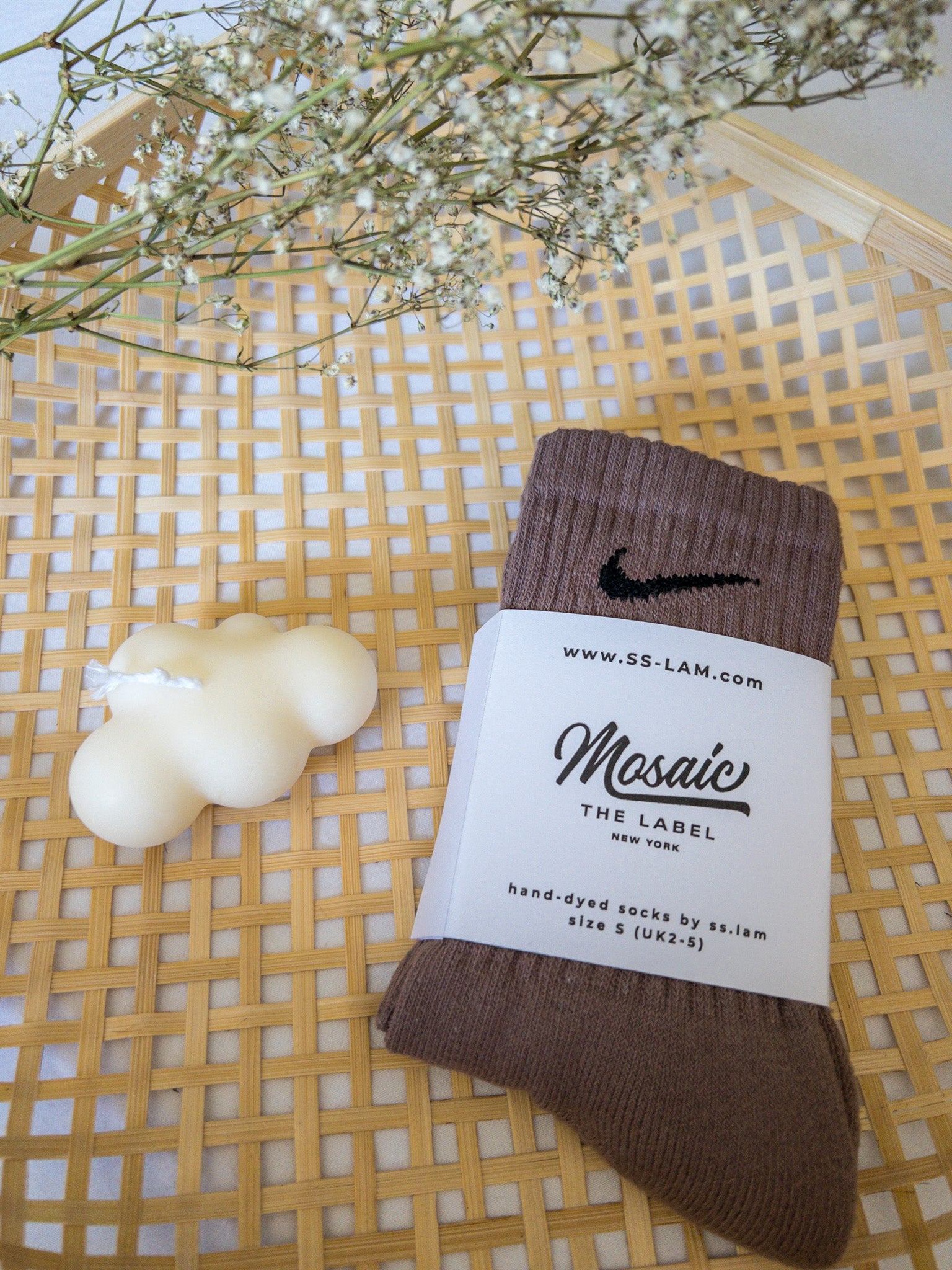 Hand-Dyed Neutral Nike Socks: Chestnut (Exclusive Colorway) | Mosaic the Label
