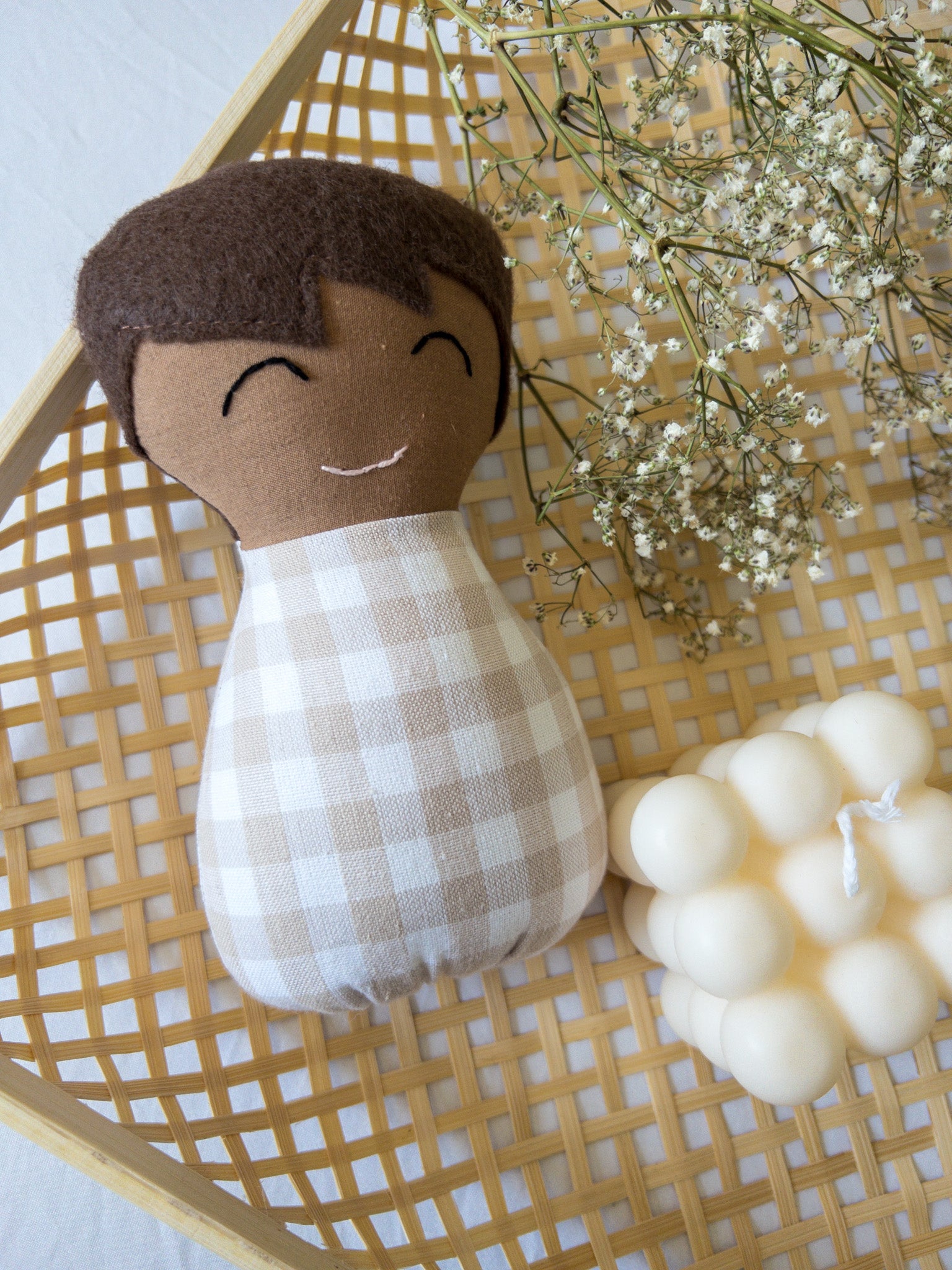 Handmade Baby Doll: Boy- Tan - Mosaic the Label