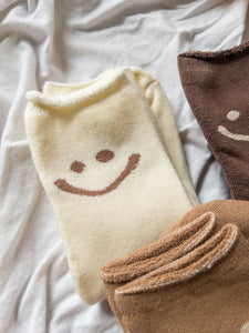 Neutral Smiley Face Crew Sock Set | Mosaic The Label