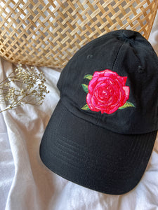 Fontaline hybrid tea rose embroidered dad hat | Mosaic the label