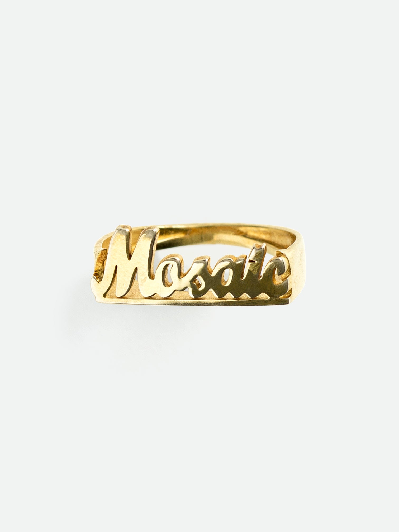 Large Block Gold Name Ring – Be Monogrammed